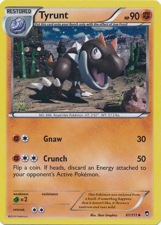 Tyrunt (61/111) (Cosmos Holo) [XY: Furious Fists] | Exor Games Summserside