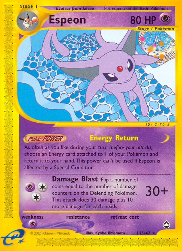 Espeon (11/147) [Aquapolis] | Exor Games Summserside