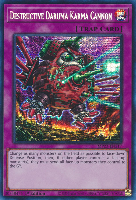 Destructive Daruma Karma Cannon [MP23-EN217] Prismatic Secret Rare | Exor Games Summserside