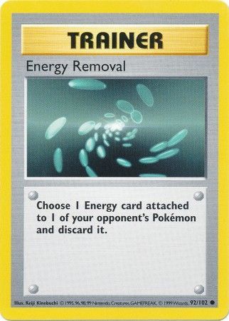 Energy Removal (92/102) [Base Set Shadowless Unlimited] | Exor Games Summserside