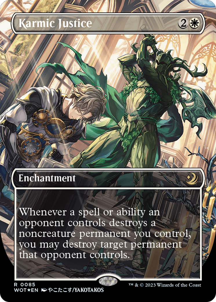Karmic Justice (Anime Borderless) (Confetti Foil) [Wilds of Eldraine: Enchanting Tales] | Exor Games Summserside