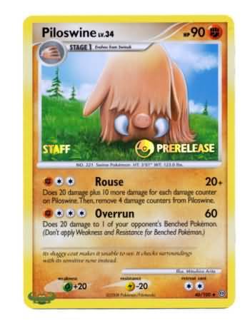 Piloswine (46/100) (Staff Prerelease Promo) [Nintendo: Black Star Promos] | Exor Games Summserside