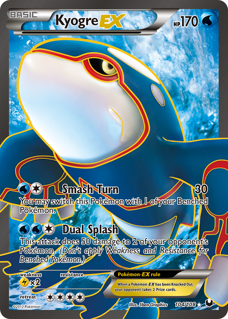 Kyogre EX (104/108) [Black & White: Dark Explorers] | Exor Games Summserside