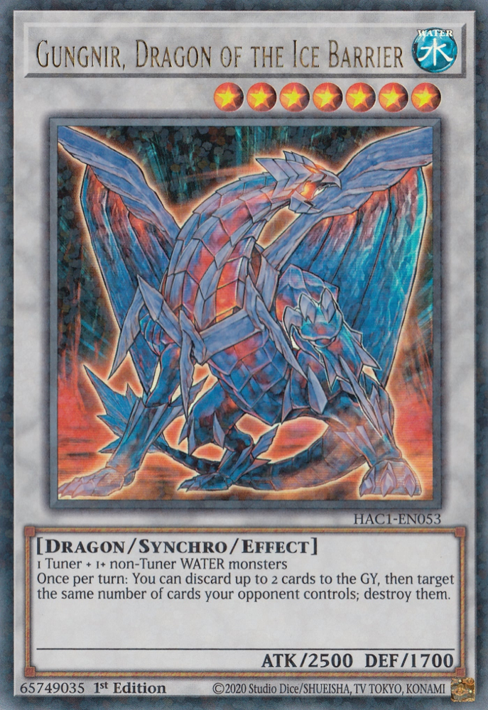 Gungnir, Dragon of the Ice Barrier (Duel Terminal) [HAC1-EN053] Parallel Rare | Exor Games Summserside