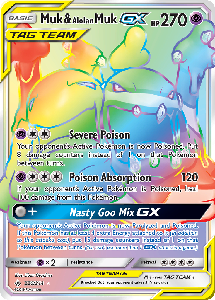 Muk & Alolan Muk GX (220/214) [Sun & Moon: Unbroken Bonds] | Exor Games Summserside