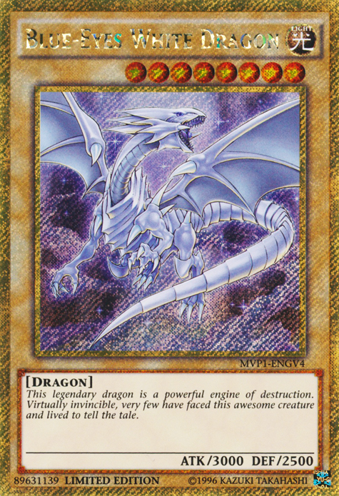 Blue-Eyes White Dragon [MVP1-ENGV4] Gold Secret Rare | Exor Games Summserside