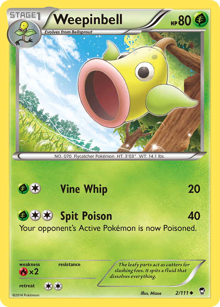 Weepinbell (2/111) [XY: Furious Fists] | Exor Games Summserside