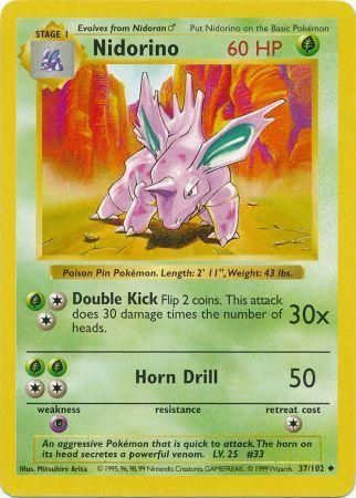 Nidorino (37/102) [Base Set Shadowless Unlimited] | Exor Games Summserside