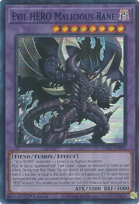 Evil HERO Malicious Bane (Blue) [LDS3-EN033] Ultra Rare | Exor Games Summserside