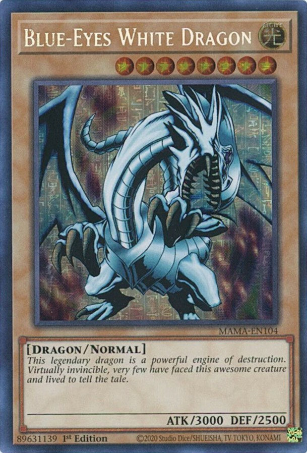 Blue-Eyes White Dragon [MAMA-EN104] Secret Pharaoh's Rare | Exor Games Summserside