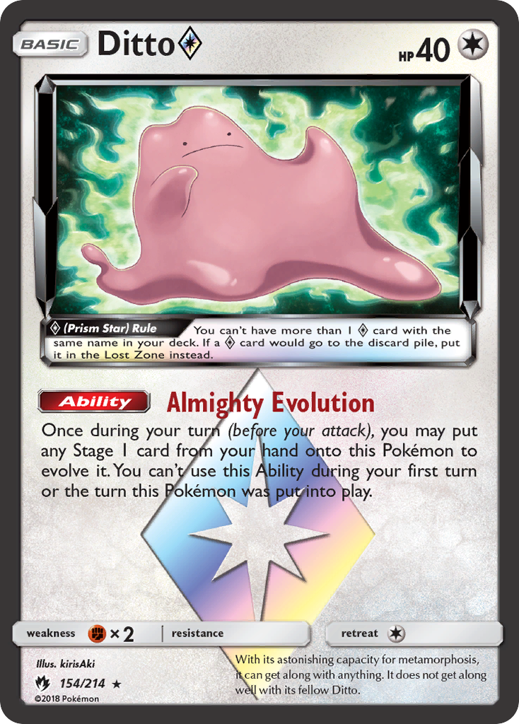 Ditto (154/214) (Prism Star) [Sun & Moon: Lost Thunder] | Exor Games Summserside