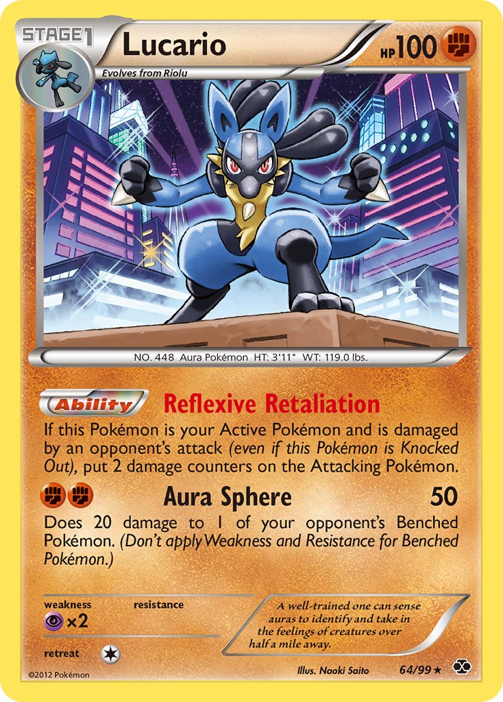 Lucario (64/99) (Cosmos Holo) (Blister Exclusive) [Black & White: Next Destinies] | Exor Games Summserside