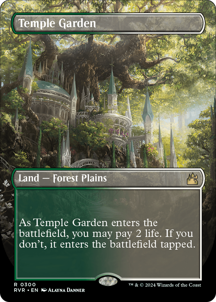 Temple Garden (Borderless) [Ravnica Remastered] | Exor Games Summserside