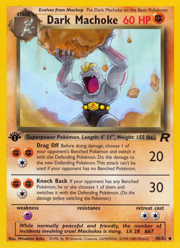 Dark Machoke (40/82) [Team Rocket 1st Edition] | Exor Games Summserside