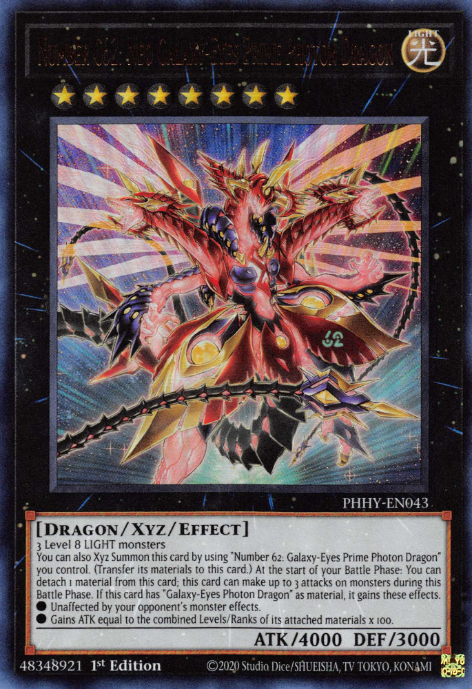 Number C62: Neo Galaxy-Eyes Prime Photon Dragon [PHHY-EN043] Ultra Rare | Exor Games Summserside