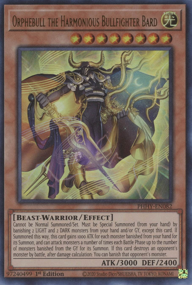 Orphebull the Harmonious Bullfighter Bard [PHHY-EN082] Ultra Rare | Exor Games Summserside