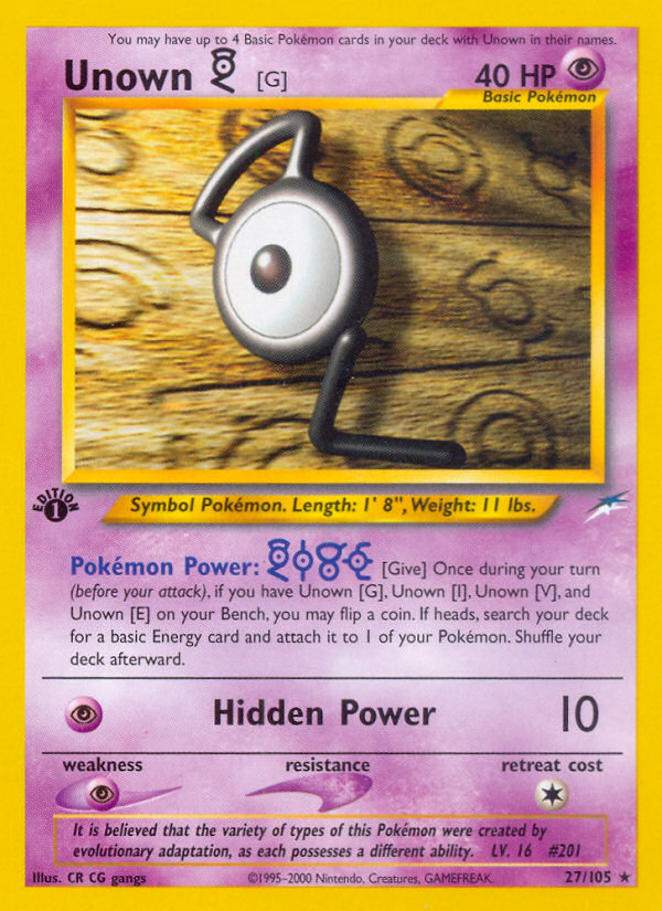 Unown [G] (27/105) [Neo Destiny 1st Edition] | Exor Games Summserside
