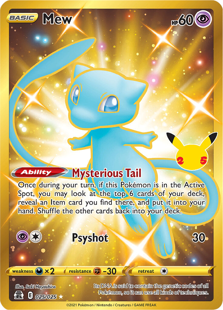 Mew (025/025) (Gold) [Celebrations: 25th Anniversary] | Exor Games Summserside