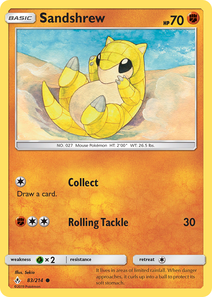 Sandshrew (83/214) [Sun & Moon: Unbroken Bonds] | Exor Games Summserside