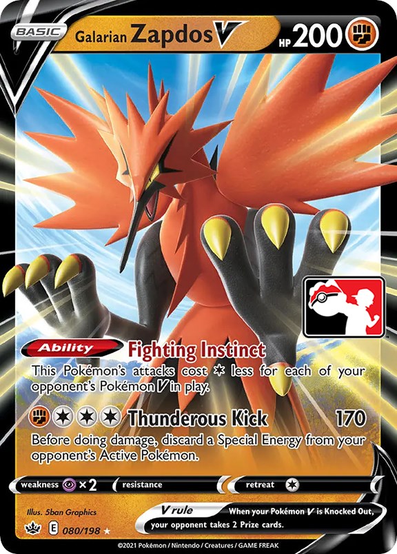 Galarian Zapdos V (080/198) [Prize Pack Series One] | Exor Games Summserside