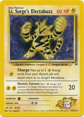 Lt. Surge's Electabuzz (27/132) [Gym Heroes Unlimited] | Exor Games Summserside