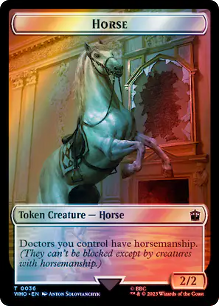 Horse // Food (0057) Double-Sided Token (Surge Foil) [Doctor Who Tokens] | Exor Games Summserside