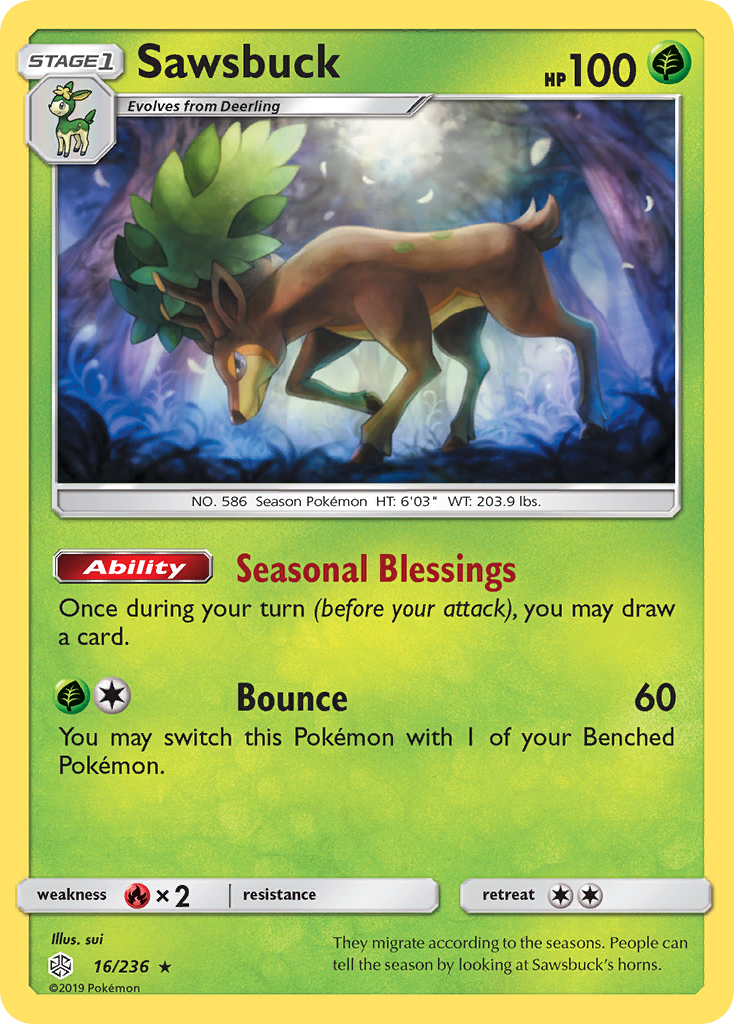 Sawsbuck (16/236) [Sun & Moon: Cosmic Eclipse] | Exor Games Summserside