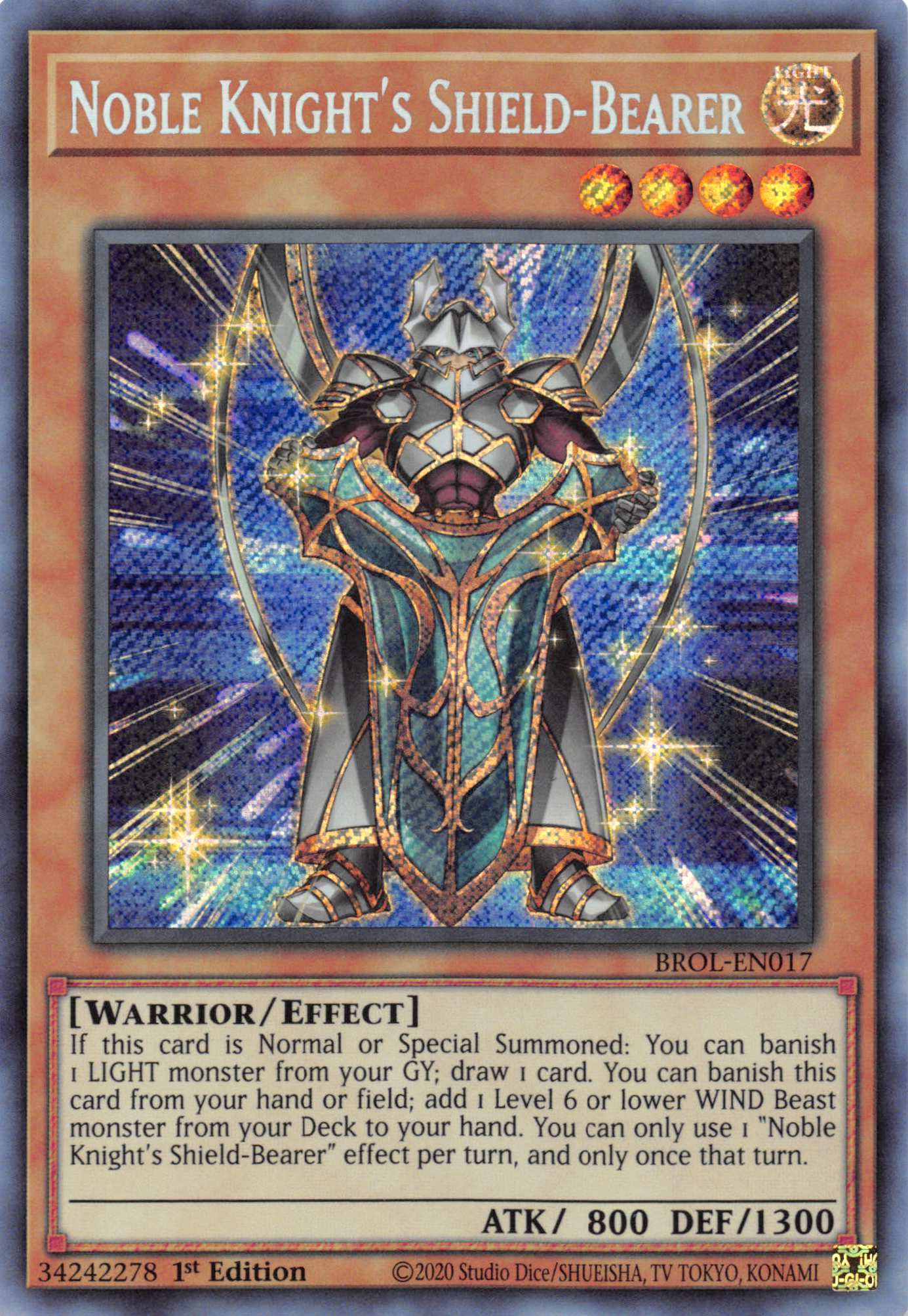 Noble Knight's Shield-Bearer [BROL-EN017] Secret Rare | Exor Games Summserside