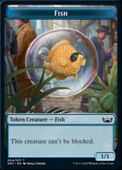 Fish // Rhino Warrior Double-sided Token [Streets of New Capenna Tokens] | Exor Games Summserside