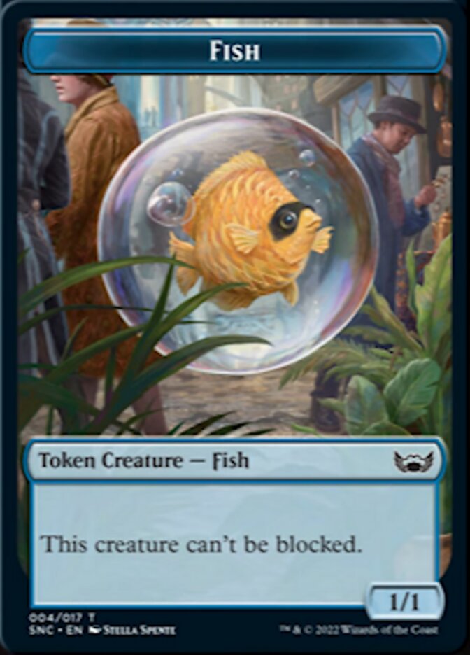 Fish // Spirit Double-sided Token [Streets of New Capenna Tokens] | Exor Games Summserside