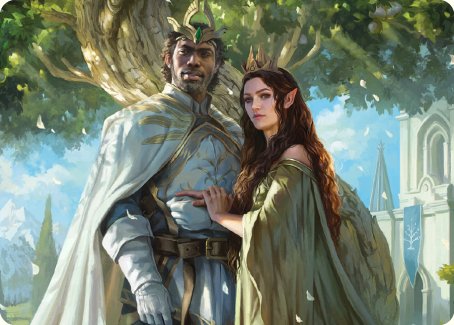 Aragorn and Arwen, Wed Art Card [The Lord of the Rings: Tales of Middle-earth Art Series] | Exor Games Summserside