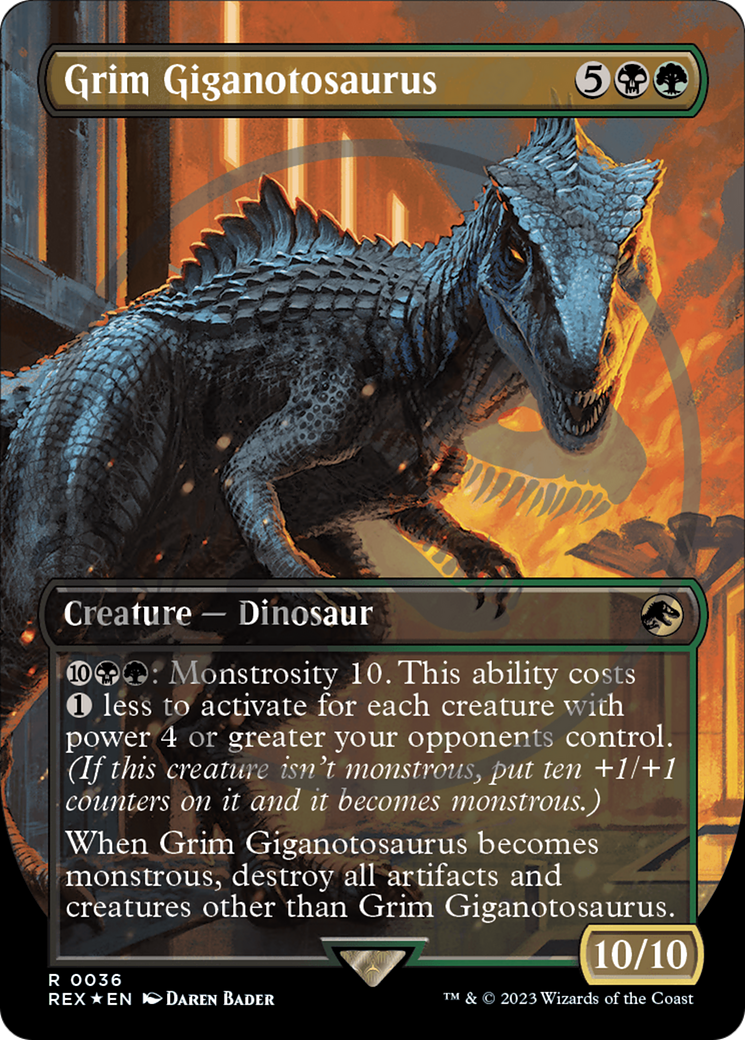 Grim Giganotosaurus Emblem (Borderless) [Jurassic World Collection Tokens] | Exor Games Summserside