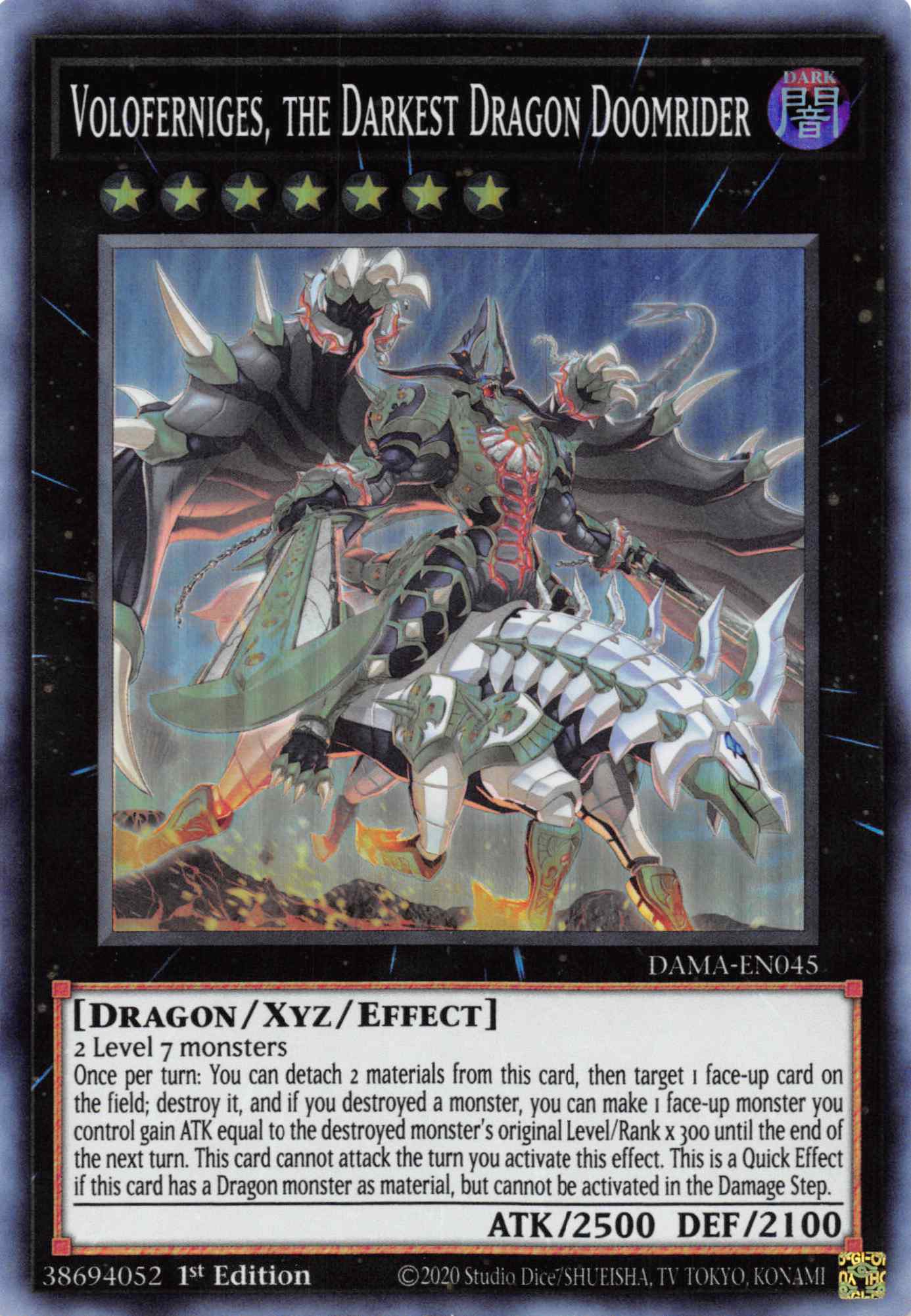 Voloferniges, the Darkest Dragon Doomrider [DAMA-EN045] Super Rare | Exor Games Summserside