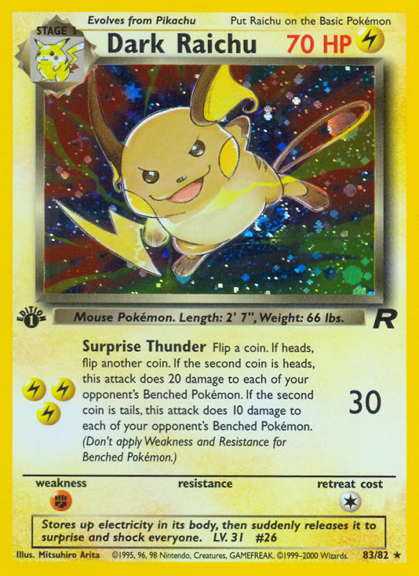 Dark Raichu (83/82) [Team Rocket 1st Edition] | Exor Games Summserside