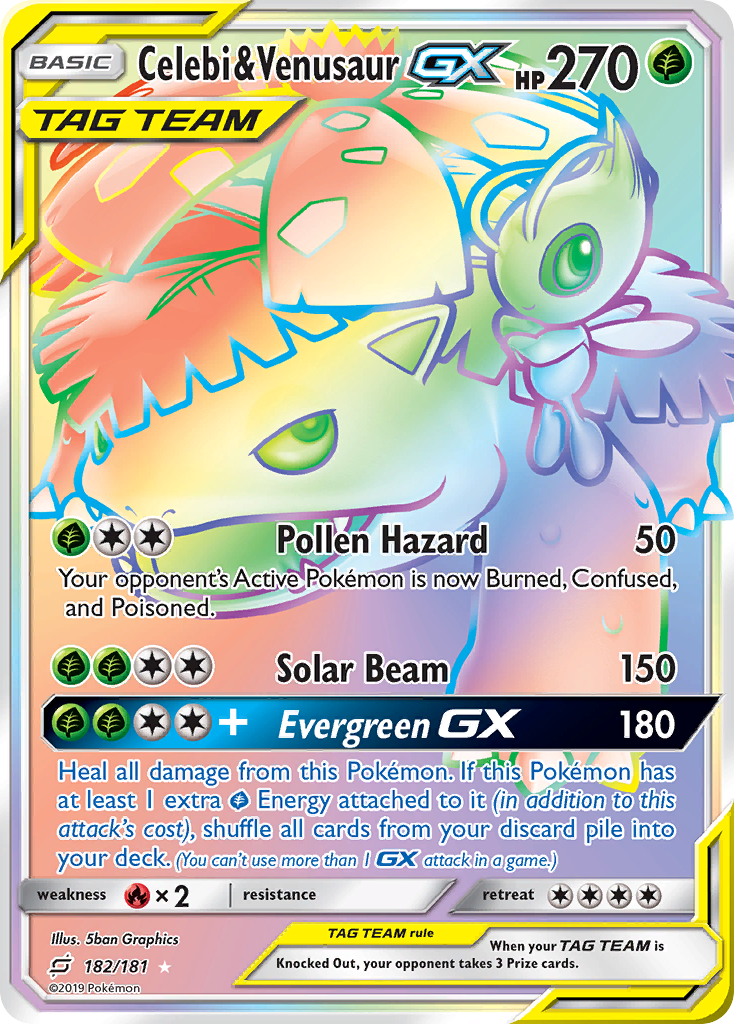 Celebi & Venusaur GX (182/181) [Sun & Moon: Team Up] | Exor Games Summserside