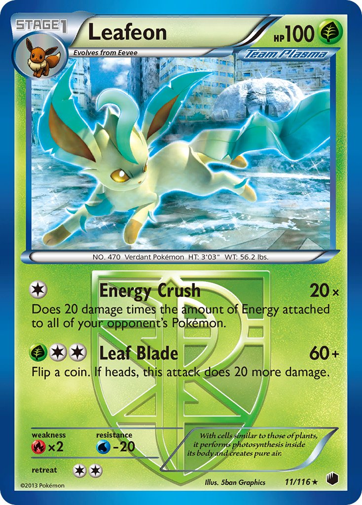 Leafeon (11/116) (Theme Deck Exclusive) [Black & White: Plasma Freeze] | Exor Games Summserside