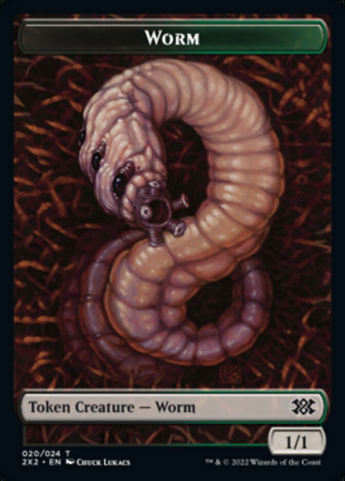 Worm // Soldier Double-sided Token [Double Masters 2022 Tokens] | Exor Games Summserside