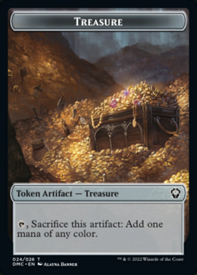 Bird (002) // Treasure Double-sided Token [Dominaria United Tokens] | Exor Games Summserside