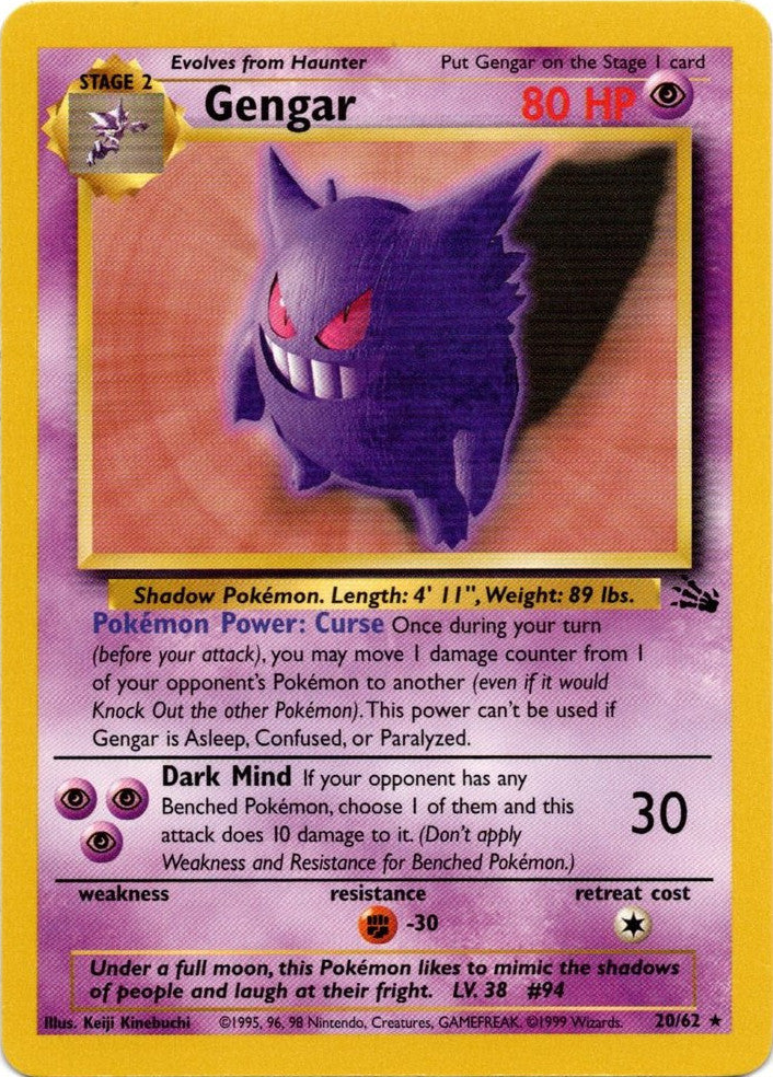 Gengar (20/62) [Fossil Unlimited] | Exor Games Summserside