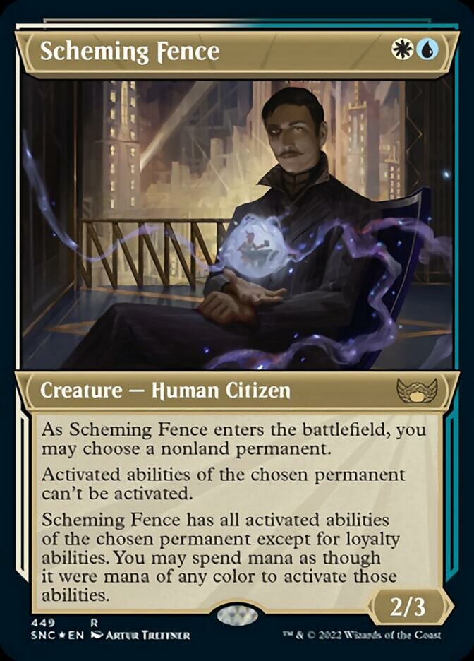 Scheming Fence (Showcase Art Deco Foil Etched) [Streets of New Capenna] | Exor Games Summserside