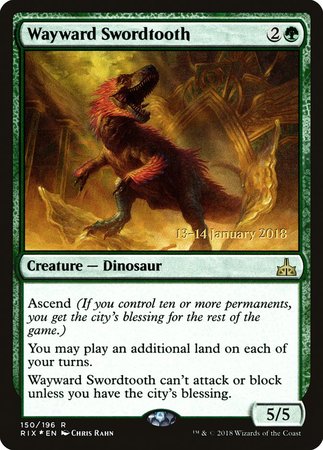 Wayward Swordtooth [Rivals of Ixalan Promos] | Exor Games Summserside