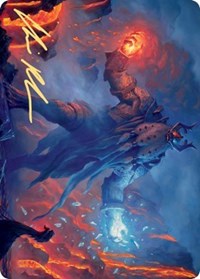 Aegar, the Freezing Flame (Gold-Stamped Signature) [Kaldheim: Art Series] | Exor Games Summserside