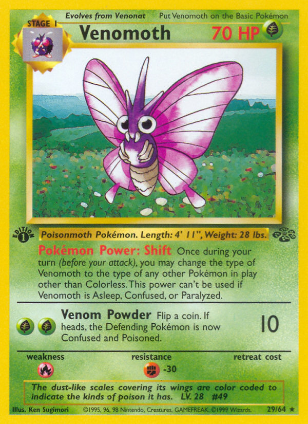 Venomoth (29/64) [Jungle 1st Edition] | Exor Games Summserside