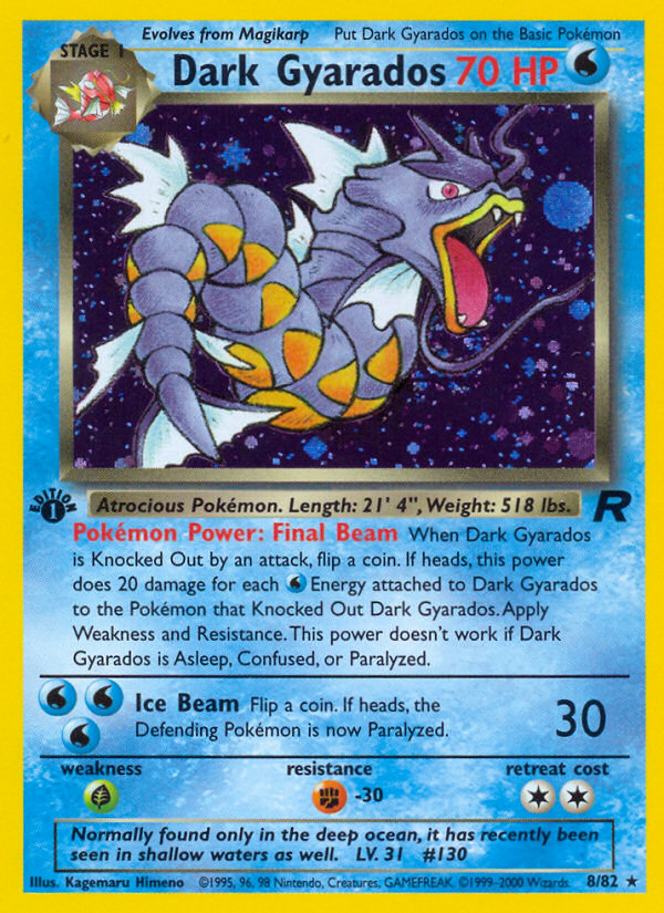 Dark Gyarados (8/82) [Team Rocket 1st Edition] | Exor Games Summserside