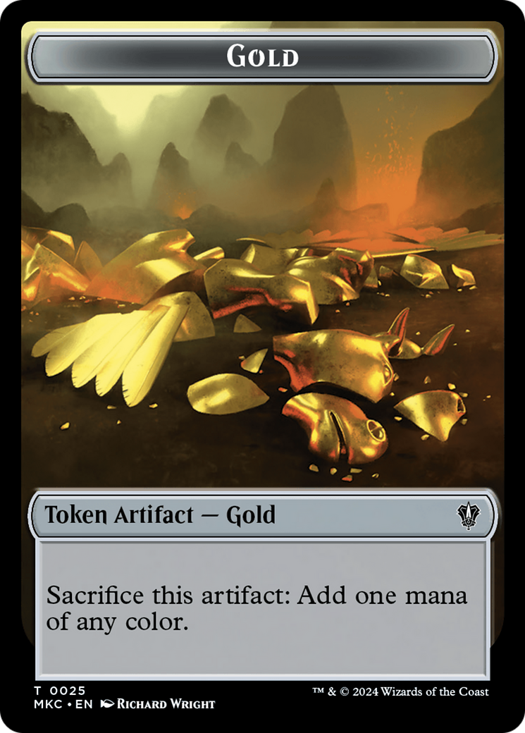 Gold // Treasure Double-Sided Token [Murders at Karlov Manor Commander Tokens] | Exor Games Summserside