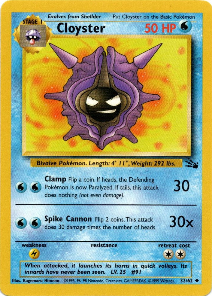 Cloyster (32/62) [Fossil Unlimited] | Exor Games Summserside