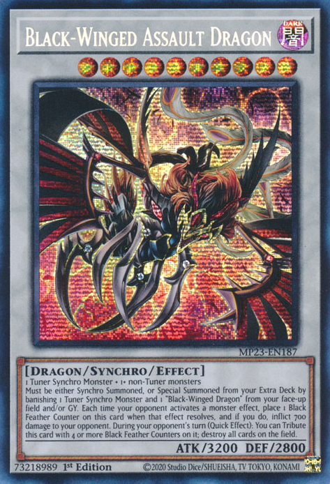 Black-Winged Assault Dragon [MP23-EN187] Prismatic Secret Rare | Exor Games Summserside