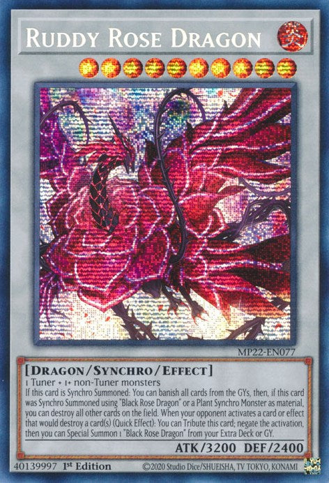 Ruddy Rose Dragon [MP22-EN077] Prismatic Secret Rare | Exor Games Summserside