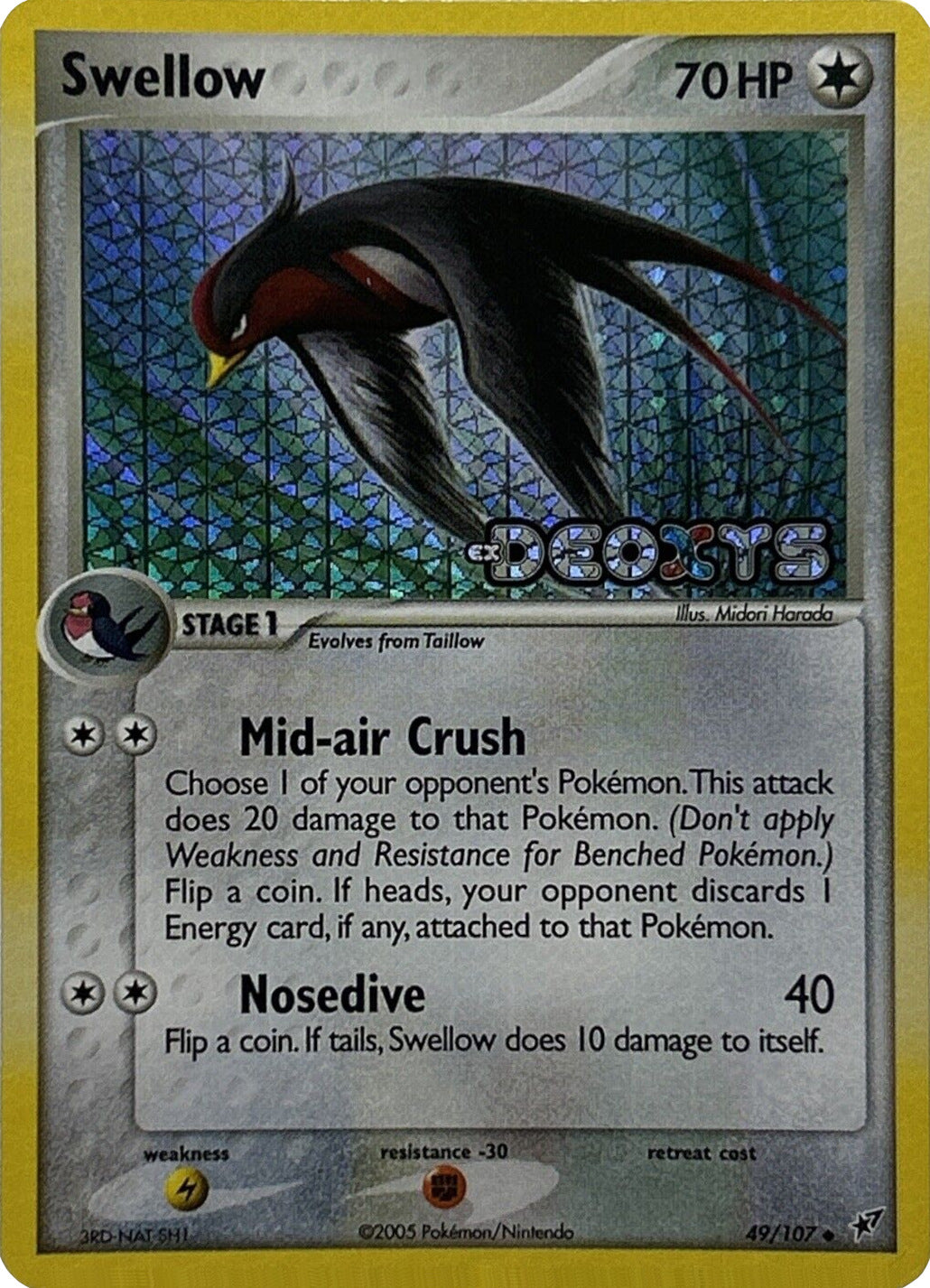 Swellow (49/107) (Stamped) [EX: Deoxys] | Exor Games Summserside