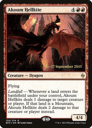 Akoum Hellkite [Battle for Zendikar Promos] | Exor Games Summserside